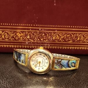 Kathy Ireland Gold and Abalone Women's Watch